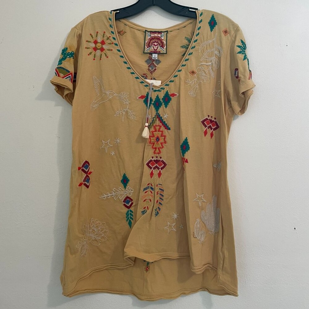 Johnny Was Saguaro Relaxed Tee- Yellow